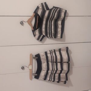 Bebe stripe top and Skirt Size M